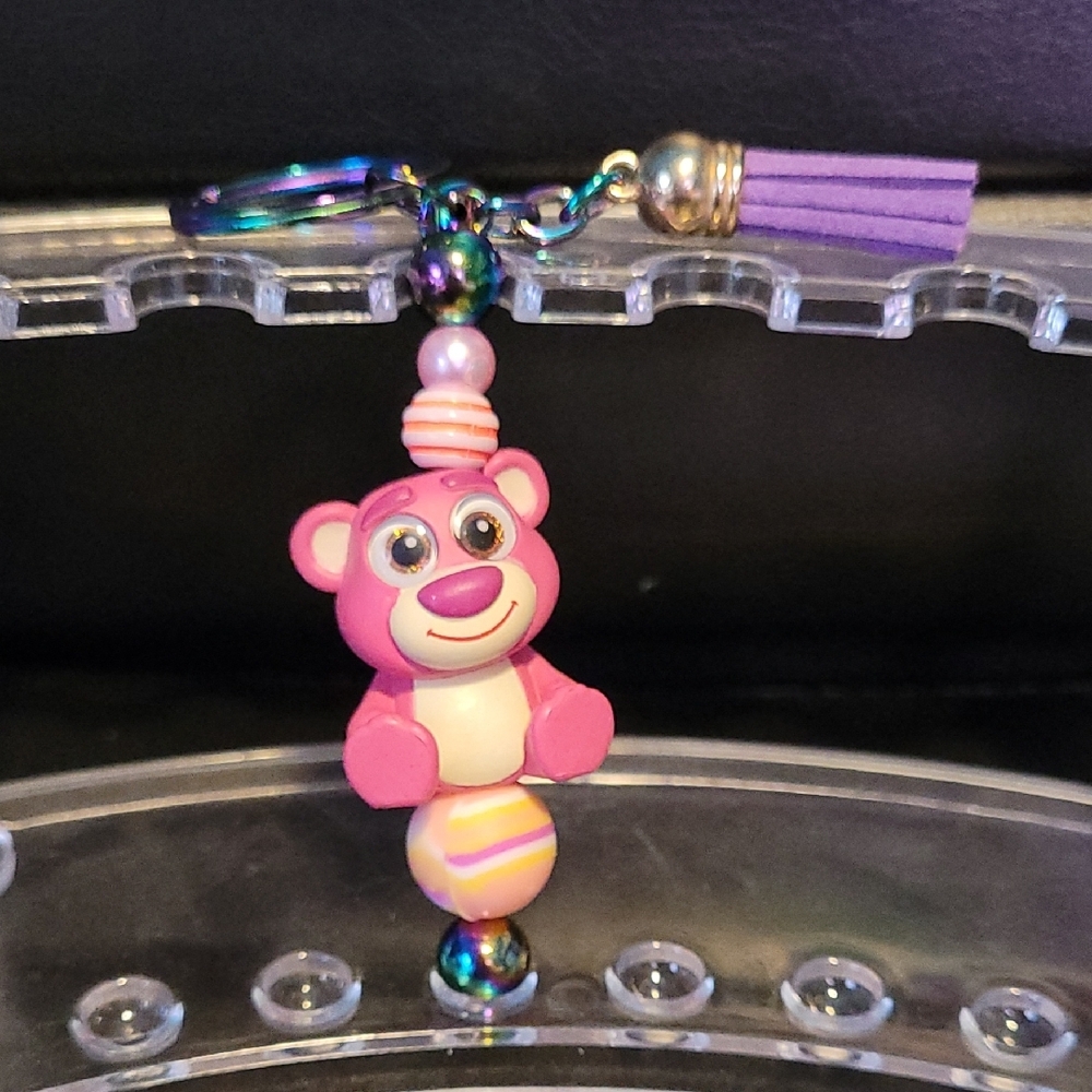Handcrafted Pink Bear Key Holder
